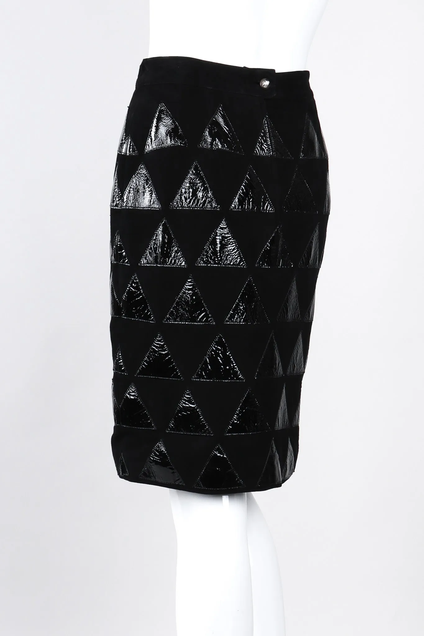 Triangle Appliqué Suede Skirt