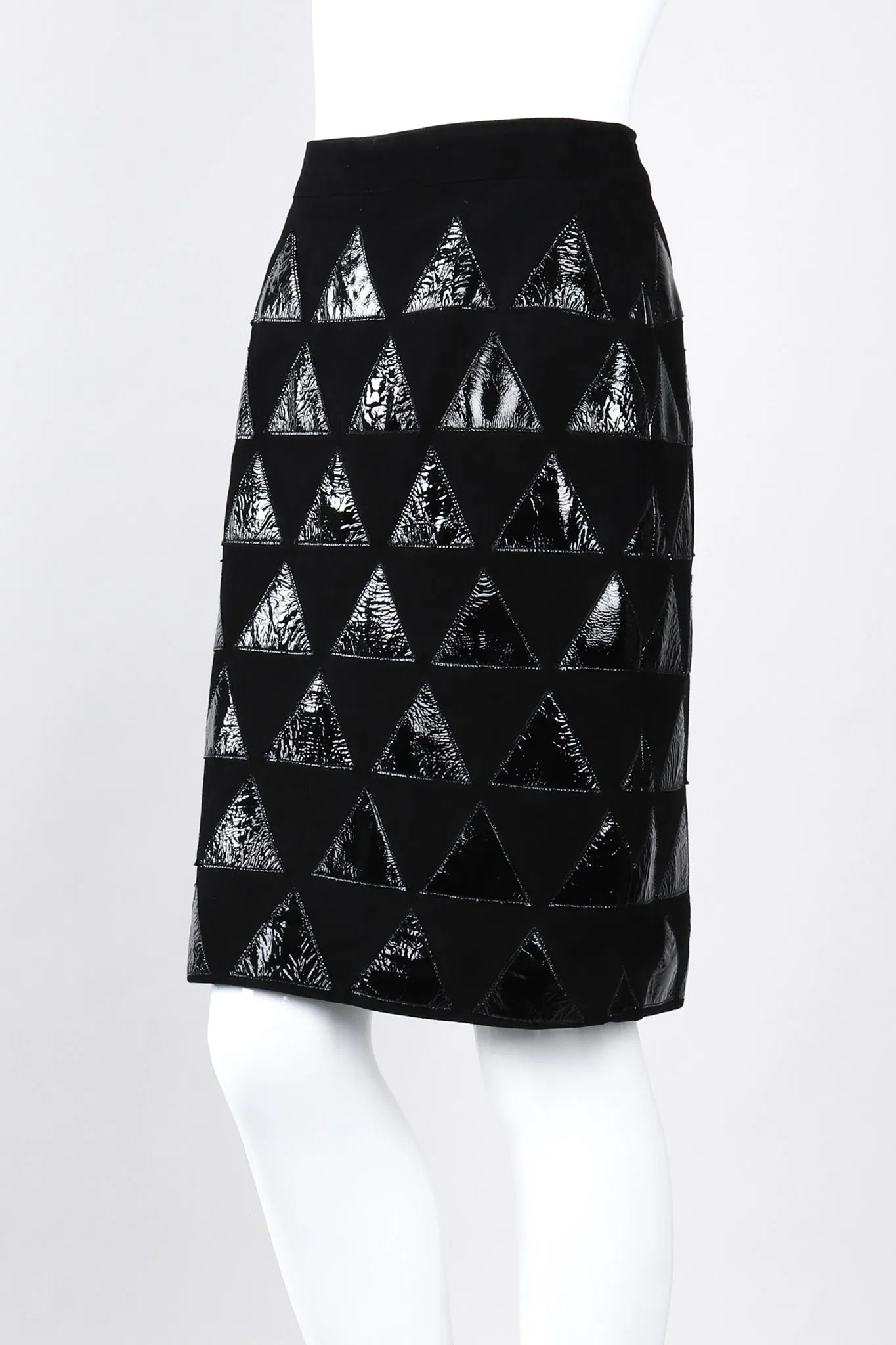 Triangle Appliqué Suede Skirt