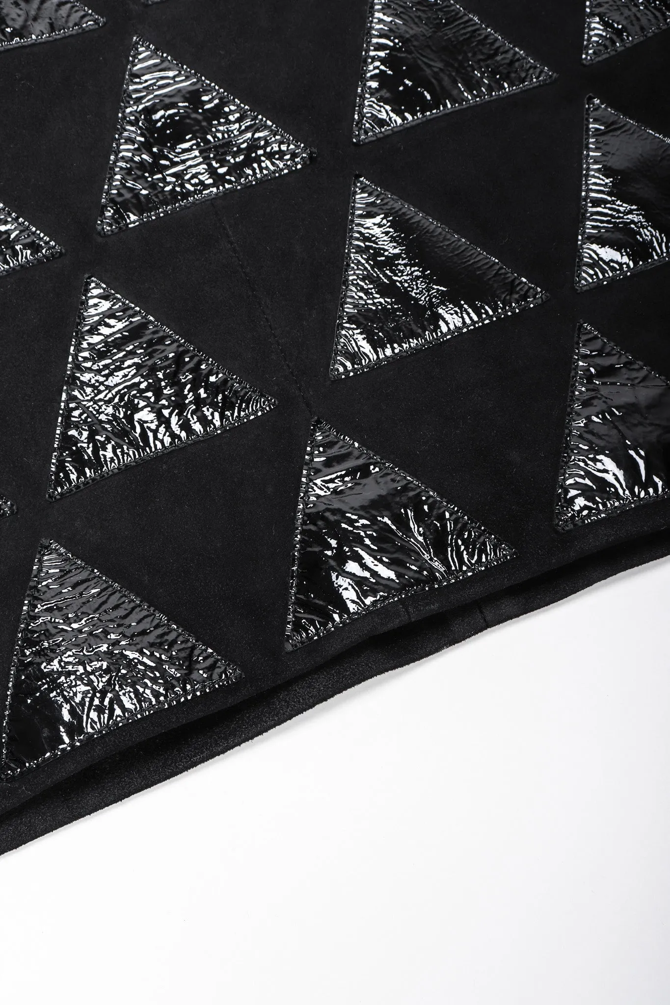 Triangle Appliqué Suede Skirt