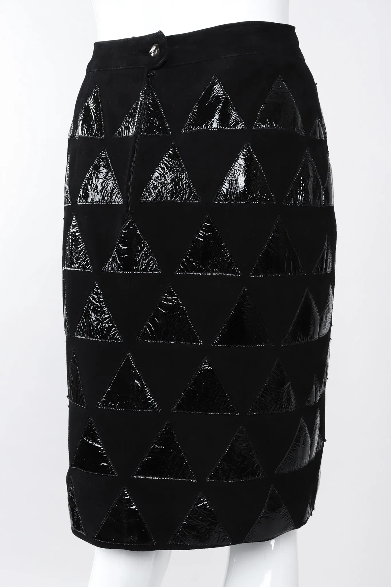 Triangle Appliqué Suede Skirt