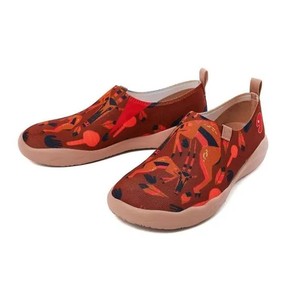 UIN Men's Walking Travel Shoes Casual Comfort Loafers (NATION OF ANTELOPE)