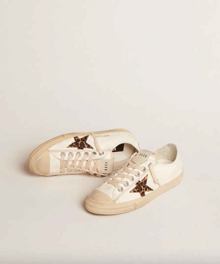V-Star Sneakers - White & Leopard