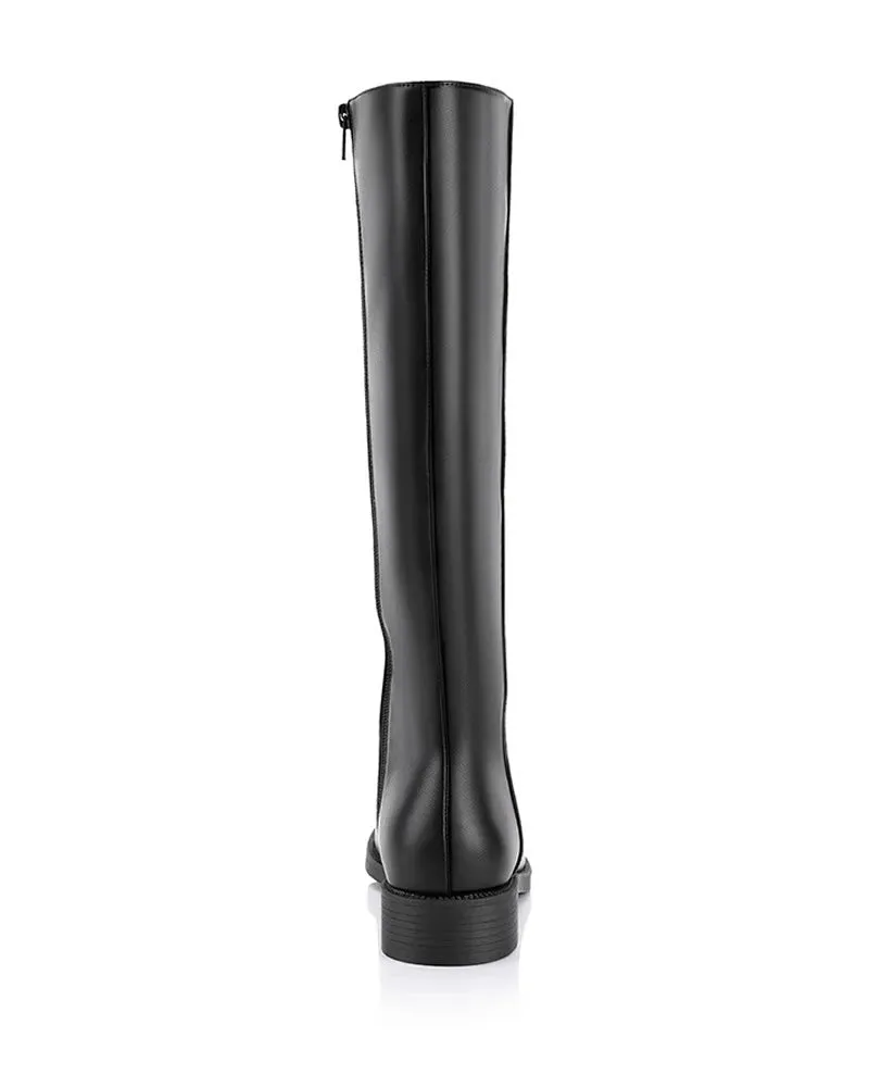 Verali Gabe Flat Knee High Boots Black