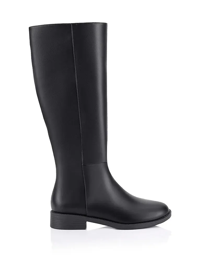 Verali Gabe Flat Knee High Boots Black