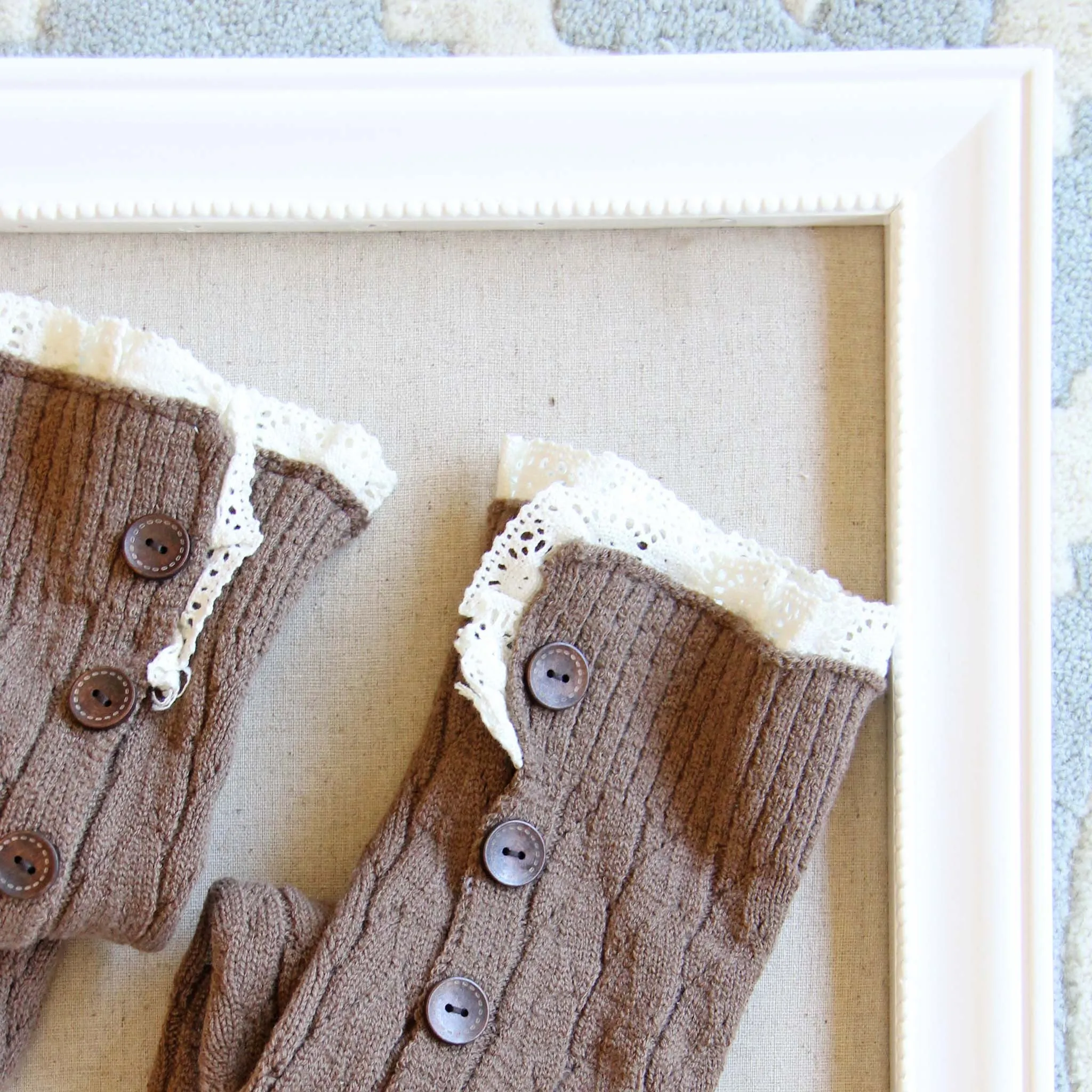 Winter Lace Boot Socks in Timber