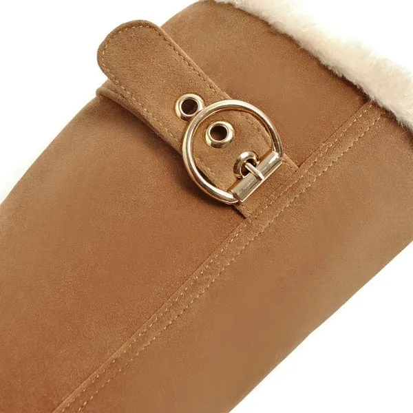 Winter Waterproof Chunky Heel Long Boots with Zipper