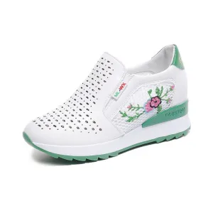 Women Comfortable Casual Shoes Summer Slip On Loafers Mixed