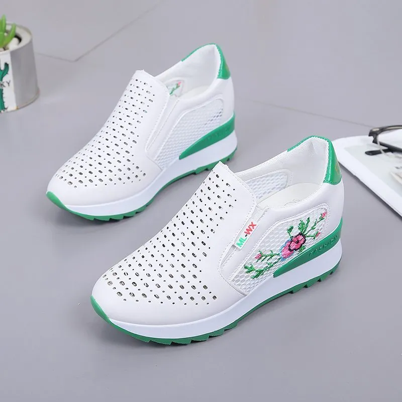 Women Comfortable Casual Shoes Summer Slip On Loafers Mixed