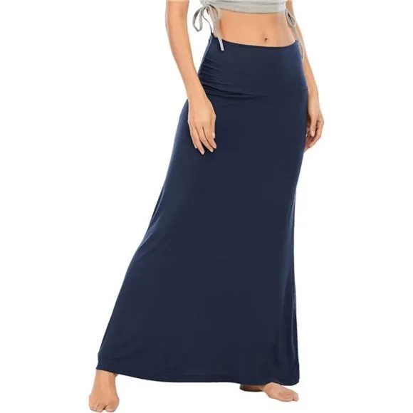Womens Maxi Skirts Long Skirt for Women A Navy