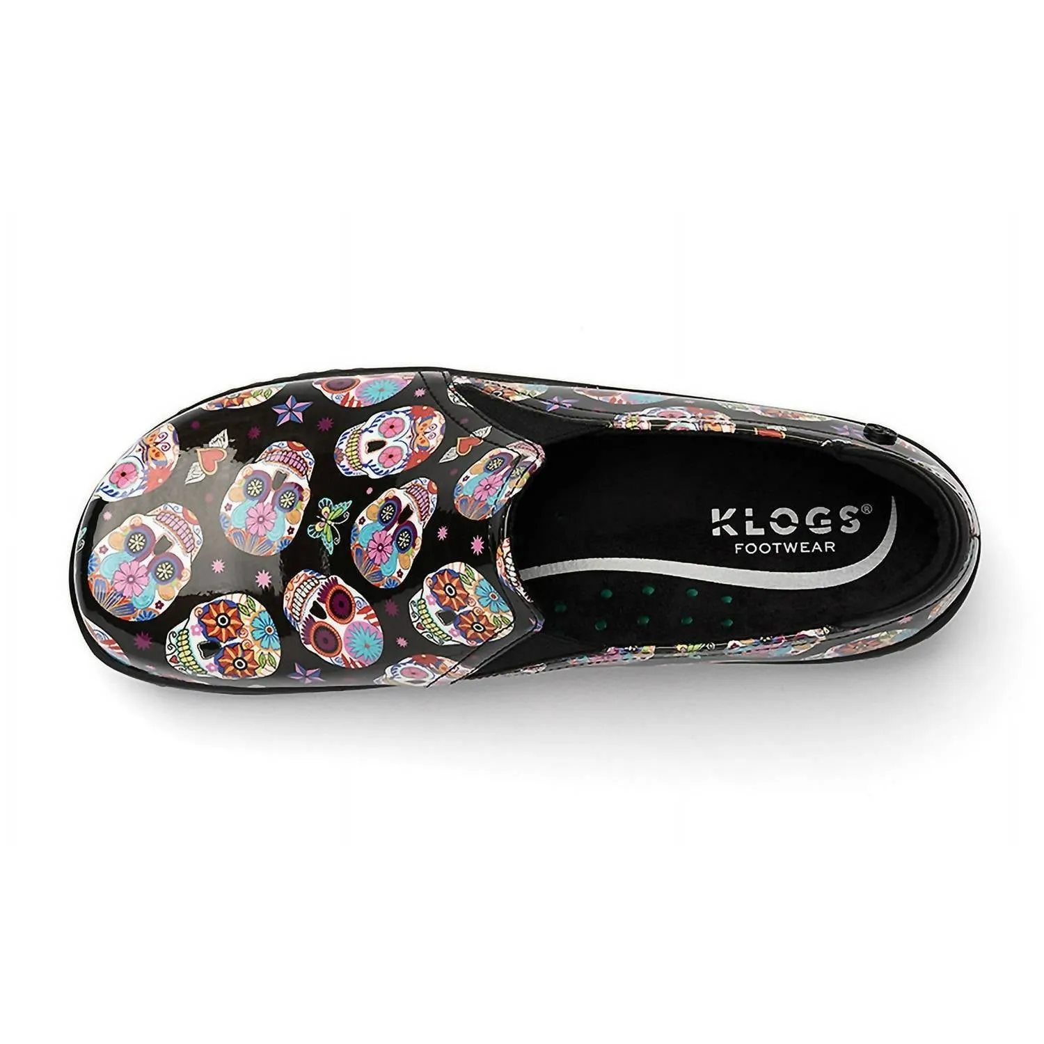 Women's Moxy Clog In Candy Skulls Patent