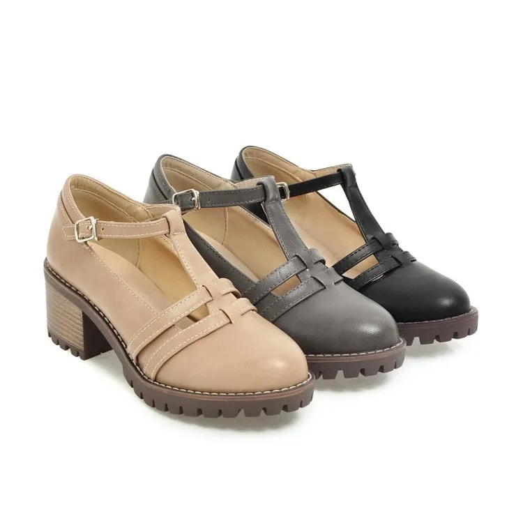 Women's T Straps Sandals Dress Shoes for Summer 7451