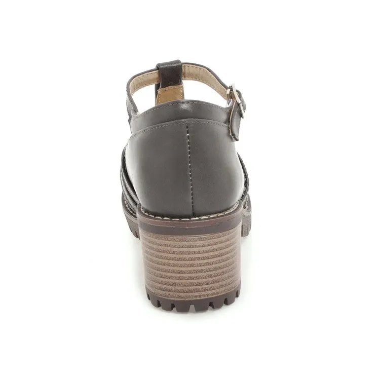Women's T Straps Sandals Dress Shoes for Summer 7451