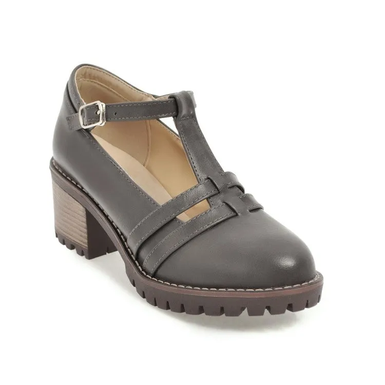Women's T Straps Sandals Dress Shoes for Summer 7451
