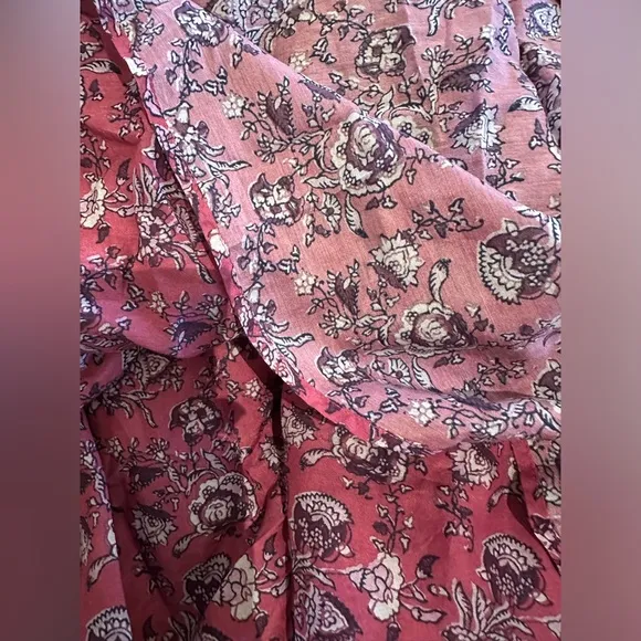 Xirena cotton floral long sleeved dress in Mulberry purple size Small