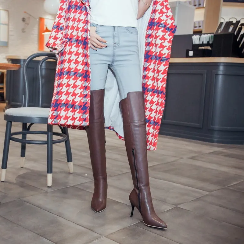 Zip Stiletto Ladies Over-the-knee Boots