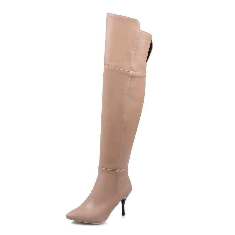 Zip Stiletto Ladies Over-the-knee Boots